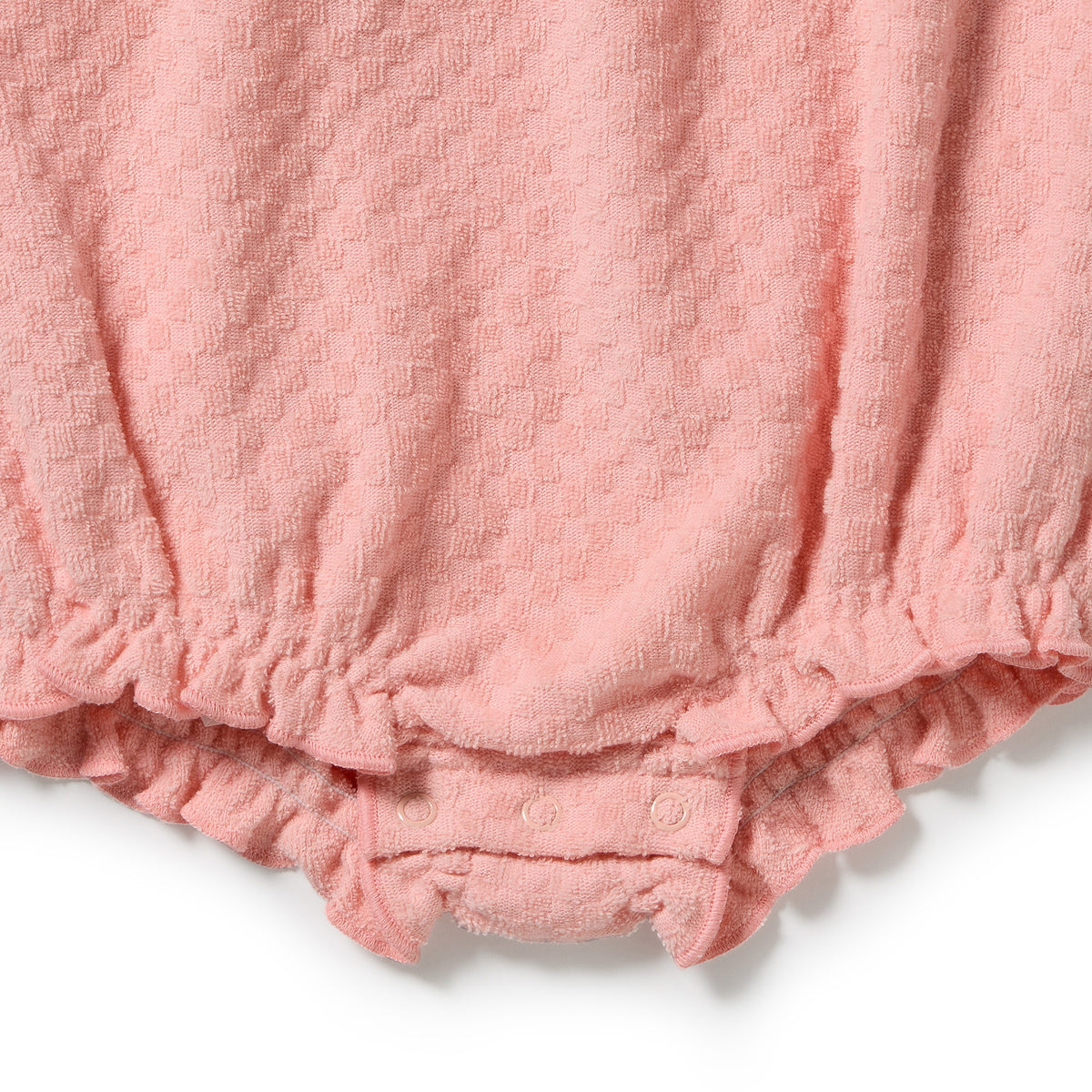 Wilson & Frenchy - Petal Pink Check Organic Terry Tie Playsuit