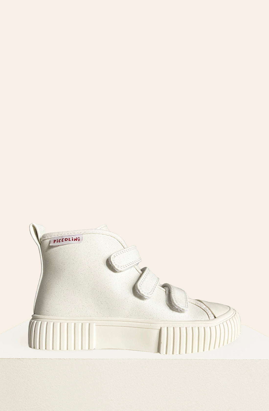 PICCOLINI Limited Edition High Top Sneaker Off White from side.