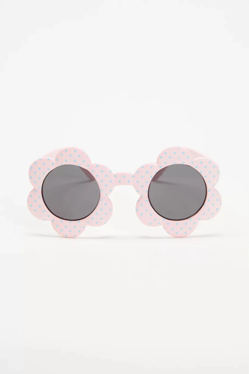 Kids Daisy Sunglasses Pink with Aqua Spot