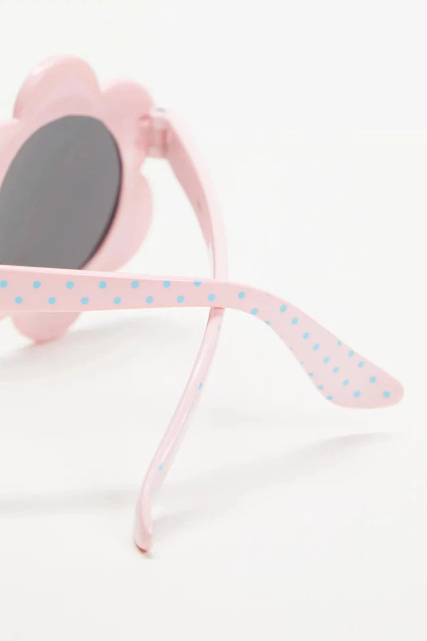 Kids Daisy Sunglasses Pink with Aqua Spot