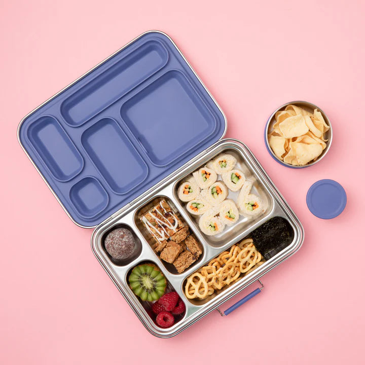 Nudie Rudie - Five Compartment Leakproof Stainless Steel Lunch Box Indigo
