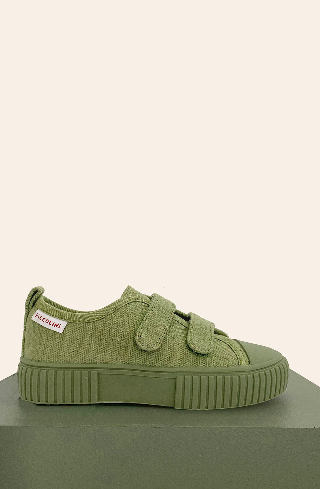 PICCOLINI Original Low Top Sneaker Khaki from side.