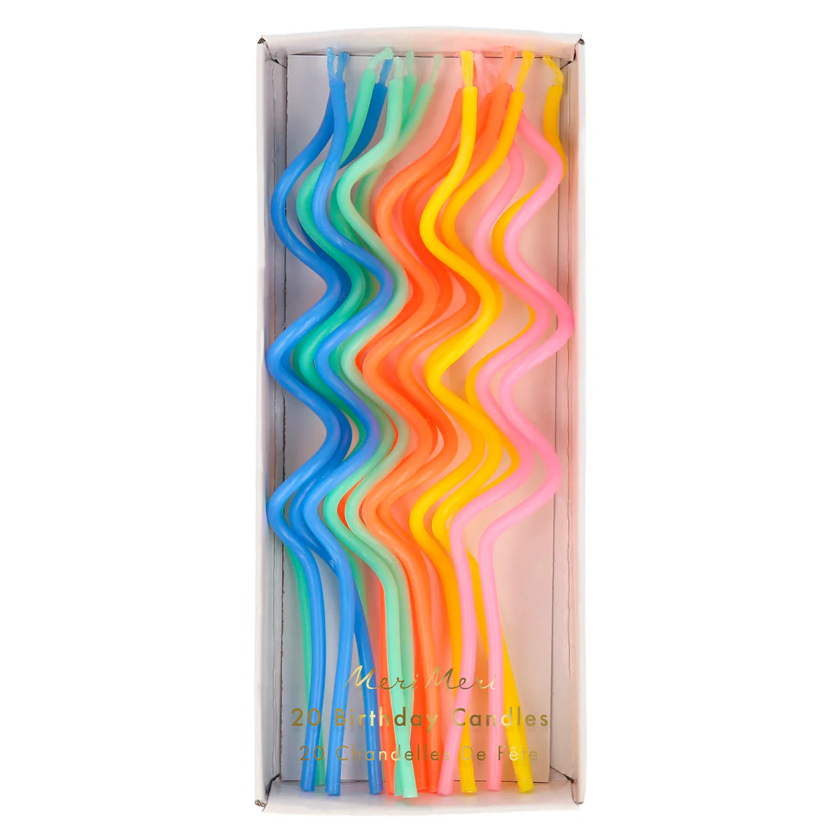 Meri Meri - Mixed Swirly Candles (Pack of 20 in 5 colours)