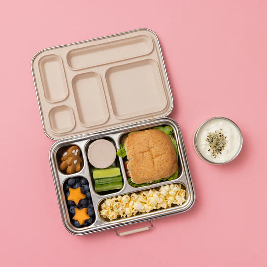 Nudie Rudie - Five Compartment Leakproof Stainless Steel Lunch Box Oatmeal