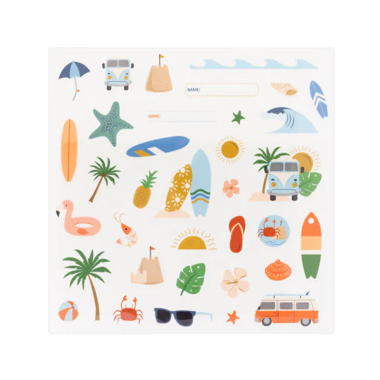 Nudie Rudie - Reusable Lunch Box Stickers Surf's Up
