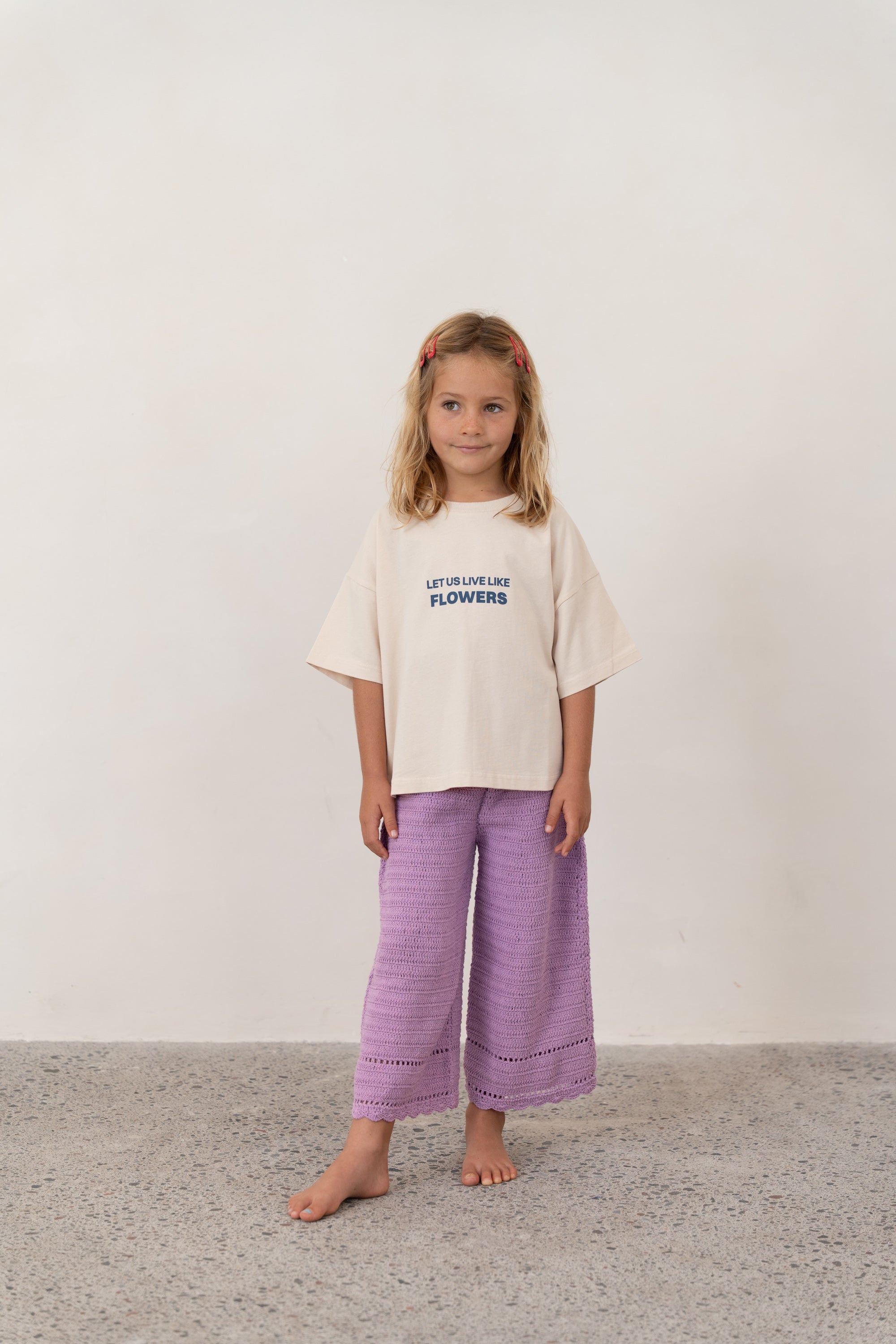 PRE-ORDER Illoura the Label - Live Like Flowers Tee Stone
