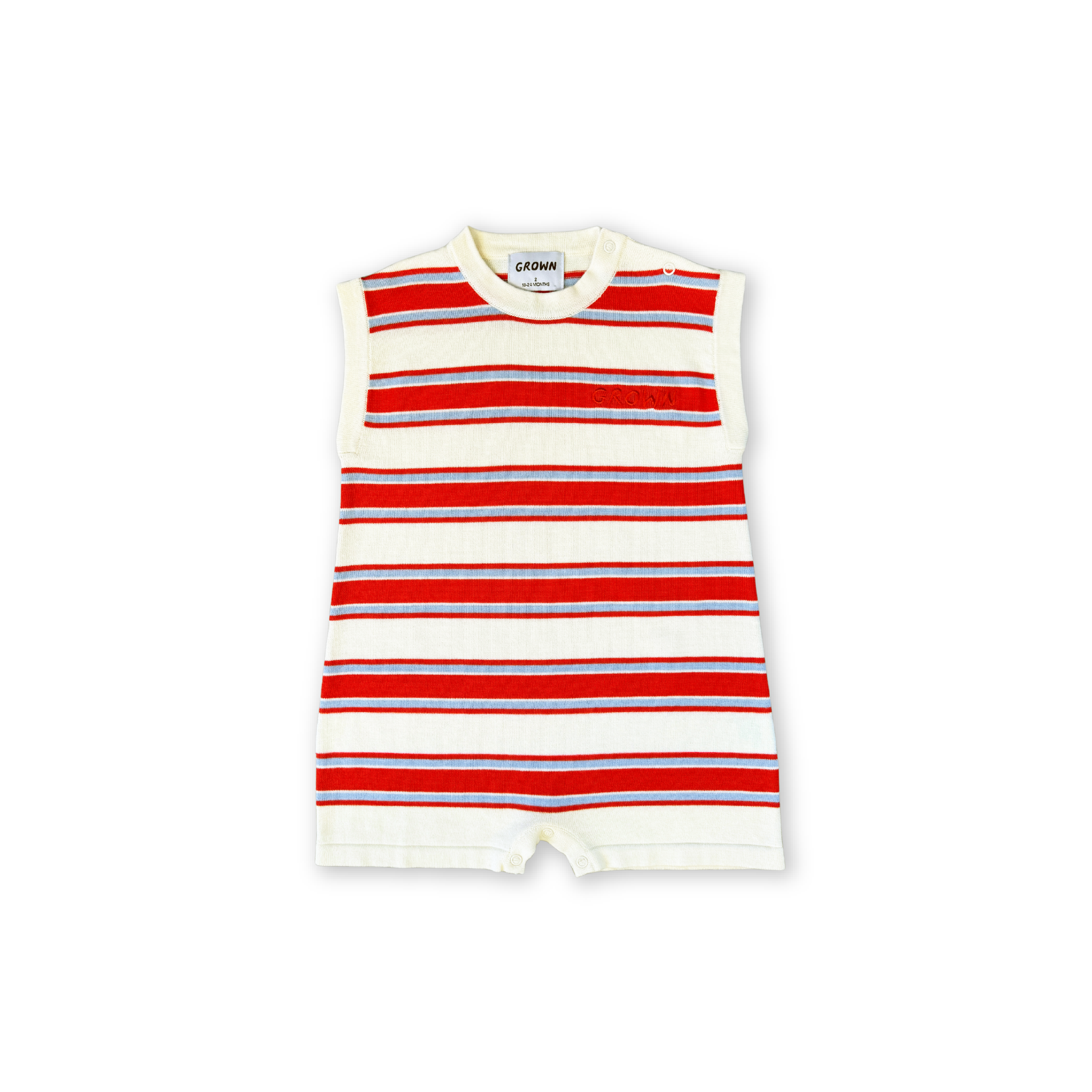 Grown - Organic Island Stripe Playsuit