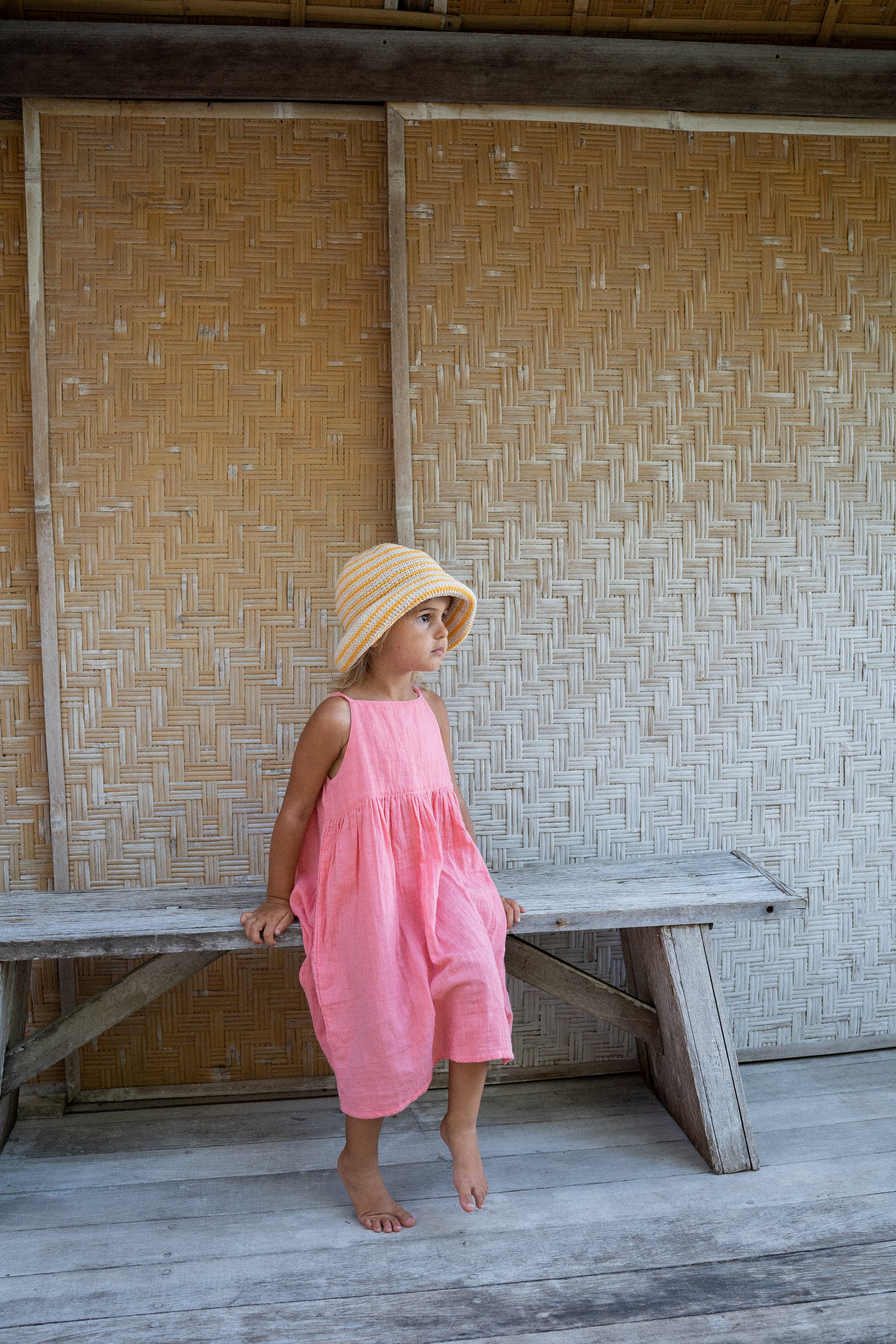 Illoura the Label - Crochet Hat Mango Stripe