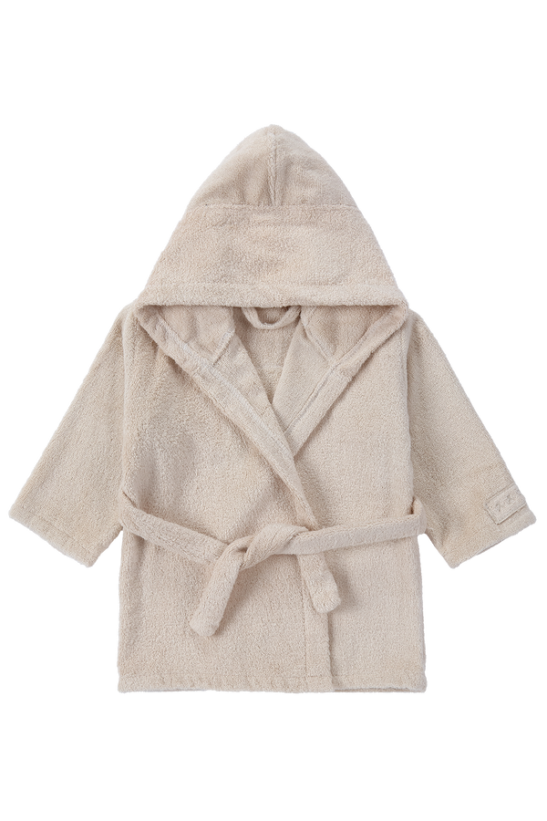 Flat lay of kids towelling robe in cotton colourway
